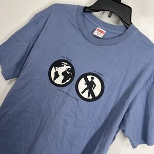 Supreme Shirt Mens Medium Blue Save The Planet Tee FW19 USA Streetwear SS EUC